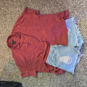 Casual Short Sleeve cropped blouse